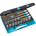 HAZET Sada nářadí 1557/35 ∙ 1/4 palce (6,3 mm) čtyřhran dutý, 1/2 palce (12,5 mm) čtyřhran dutý ∙ Vnější profil TORX®, Vnitřní profil TORX® ∙ 35-dílný ∙ E6 – E24 ∙ T8 – T50