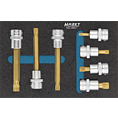 HAZET Sada n&aacute;strčn&yacute;ch hlavic 163-460/7 ∙ 3/8 palce (10 mm) čtyřhran dut&yacute; ∙ Vnitřn&iacute; ozuben&yacute; profil XZN ∙ 7-d&iacute;ln&yacute; ∙ M5&thinsp;&ndash;&thinsp;M10