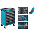 HAZET Dílenský vozík Asistent 176N-7 ∙ sortiment 176N-7/187 ∙ 187-dílný ∙ Zásuvky, nízké: 5× 81 x 522 x 348 mm ∙ Zásuvky, vysoké: 2× 166 x 522 x 348 mm