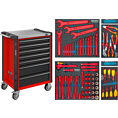 HAZET Dílenský vozík Asistent 179NX ∙ sortiment 179NX-7/70KV ∙ 70-dílný ∙ Zásuvky, nízké: 5× 81 x 522 x 398 mm ∙ Zásuvky, vysoké: 2× 166 x 522 x 398 mm