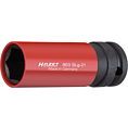 HAZET Nástrčná hlavice pro rázový a strojový utahovák 903SLG-21 ∙ 1/2 palce (12,5 mm) čtyřhran dutý ∙ Trakční profil vnější šestihran ∙ Velikost 21 mm