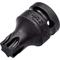 HAZET Nástrčná hlavice pro rázový a strojový utahovák 995S-T60 ∙ 1/2 palce (12,5 mm) čtyřhran dutý ∙ Vnitřní profil TORX® ∙ Velikost T60
