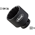 VIGOR Nástrčná hlavice (dvojitý 6hran) pro rázový utahovák ∙ krátká ∙ V4478 ∙ 1/2 palce (12,5 mm) čtyřhran dutý ∙ Vnější dvojitý šestihran profil ∙ Velikost 36 mm