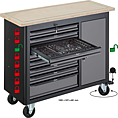 VIGOR Mobilní pracovní stůl řady L ∙ s nářadím ∙ V5158 ∙ 375-dílný ∙ Počet ks nářadí: 375