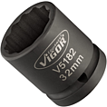 VIGOR Nástrčná hlavice pro rázový utahovák ∙ V5182 ∙ 3/4 palce (20 mm) čtyřhran dutý ∙ Vnější dvojitý šestihran profil ∙ Velikost 32 mm