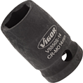 VIGOR Nástrčná hlavice pro rázový utahovák ∙ krátká ∙ V5550S-14 ∙ 1/2 palce (12,5 mm) čtyřhran dutý ∙ Profil vnější šestihran ∙ Velikost 14 mm
