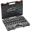VIGOR Sada nástrčných hlavic (vnitřní tisícihran) ∙ XZN ∙ V6018 ∙ 3/8 palce (10 mm) čtyřhran dutý ∙ Vnitřní ozubený profil XZN ∙ 26-dílný ∙ M5 – M16 ∙ Počet ks nářadí: 26
