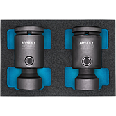HAZET Sada nástrčných klíčů pro rázový, strojový utahovák ∙ kloub 1000SG-2224/2 ∙ 3/4 palce (20 mm) čtyřhran dutý ∙ Trakční profil vnější šestihran ∙ 2-dílný ∙ 22 ∙ 24