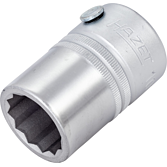 HAZET Nástrčná hlavice 1000Z-22 ∙ 3/4 palce (20 mm) čtyřhran dutý ∙ Profil vnější dvojitý šestihran ∙ Velikost 22 mm