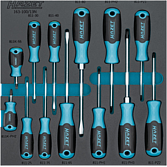 HAZET Sada šroubováků 163-100/13N ∙ Profil Pozidriv PZ, Křížový profil PH, Plochý profil ∙ 13-dílný ∙ 0,4 x 2,5 – 1,2 x 8 ∙ PH1 – PH3 ∙ PZ1 – PZ2