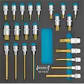 HAZET Sada nástrčných hlavic 163-119/23 ∙ 1/2 palce (12,5 mm) čtyřhran dutý ∙ Profil vnitřní šestihran, Vnitřní ozubený profil XZN ∙ 23-dílný ∙ 5 – 19 ∙ M8 – M18