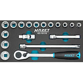 HAZET Sada nástrčných klíčů 163-191/18 ∙ 1/2 palce (12,5 mm) čtyřhran dutý ∙ Trakční profil vnější šestihran ∙ 18-dílný ∙ 10 – 27