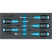 HAZET Sada šroubováků ∙ s úderovou hlavicí 163-264/5N ∙ Křížový profil PH, Plochý profil ∙ 5-dílný ∙ 0,8 x 4,5 – 1,2 x 7 ∙ PH1 – PH2
