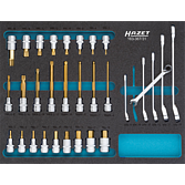 HAZET Sada nástrčných hlavic 163-367/31 ∙ 1/2 palce (12,5 mm) čtyřhran dutý ∙ Vnější dvojitý šestihran trakční profil, Profil vnitřní šestihran, Vnitřní ozubený profil XZN ∙ 31-dílný ∙ 5 – 19 ∙ M5 – M18