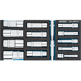 HAZET Sada nástrčných hlavic 163-459/15 ∙ 1/2 palce (12,5 mm) čtyřhran dutý ∙ Trakční profil vnější šestihran ∙ 15-dílný ∙ 10 – 32