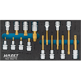 HAZET Sada nástrčných hlavic ∙ XZN 163-482/15 ∙ 1/2 palce (12,5 mm) čtyřhran dutý ∙ Vnitřní ozubený profil XZN ∙ 15-dílný ∙ M5 – M12