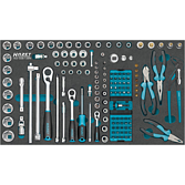 HAZET Sada nástrčných klíčů 163-508/138N ∙ 1/4 palce (6,3 mm) čtyřhran dutý, 1/2 palce (12,5 mm) čtyřhran dutý, 1/4 palce (6,3 mm) šestihran masivní ∙ Trakční profil vnější šestihran, Profil vnitřní šestihran, Plochý profil, Křížový profil PH, Profil