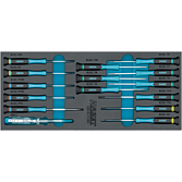 HAZET Sada elektronických šroubováků 163-517/15N ∙ Plochý profil, Křížový profil PH, Vnitřní profil TORX® ∙ 15-dílný ∙ PH 00 – PH 1 ∙ T5 – T15