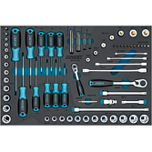 HAZET Sada nástrčných klíčů ∙ TORX® dvojitý očkový klíč ∙ nástrčné hlavice atd. 163-53/75N ∙ 1/2 palce (12,5 mm) čtyřhran dutý, 3/8 palce (10 mm) čtyřhran dutý, 1/4 palce (6,3 mm) čtyřhran dutý, 1/4 palce (6,3 mm) šestihran masivní ∙ Vnější profil TO