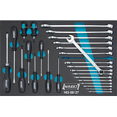 HAZET Sada nářadí ∙ očkoploché klíče ∙ šroubováky 163-58/27 ∙ Křížový profil PH, Plochý profil, Trakční profil vnější šestihran ∙ 27-dílný ∙ 6 – 24 ∙ PH1 – PH2