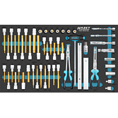 HAZET Sada nástrčných hlavic 163-603/52 ∙ 1/2 palce (12,5 mm) čtyřhran dutý, 3/8 palce (10 mm) čtyřhran dutý ∙ Profil vnější dvojitý šestihran, Profil vnější šestihran, Trakční profil vnější šestihran, Profil vnitřní šestihran, Vnitřní profil TORX®, 