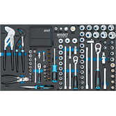 HAZET Sada nástrčných klíčů 163-618/184 ∙ 1/4 palce (6,3 mm) čtyřhran dutý, 3/8 palce (10 mm) čtyřhran dutý, 1/2 palce (12,5 mm) čtyřhran dutý, 1/4 palce (6,3 mm) šestihran masivní ∙ Trakční profil vnější šestihran, Vnější profil TORX®, Profil vnitřn