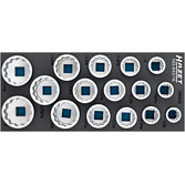 HAZET Sada nástrčných klíčů 163-643/16 ∙ 3/4 palce (20 mm) čtyřhran dutý ∙ Vnější dvojitý šestihran trakční profil ∙ 16-dílný ∙ <sup>7</sup>⁄<sub>8</sub>″ – 2″