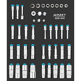HAZET Sada nástrčných hlavic 163D-4/44 ∙ 1/2 palce (12,5 mm) čtyřhran dutý ∙ Profil vnitřní šestihran, Trakční profil vnější šestihran, Vnější dvojitý šestihran trakční profil ∙ 44-dílný ∙ 5 – 32