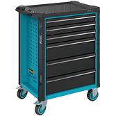 HAZET Dílenský vozík Asistent 179N ∙ jednotlivý 179N-6 ∙ d x š x v: 785 mm x 518 mm x 1020 mm ∙ Zásuvky, nízké: 3× 81 x 522 x 398 mm ∙ Zásuvky, vysoké: 3× 166 x 522 x 398 mm