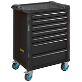 HAZET Dílenský vozík Asistent 179N ∙ jednotlivý 179N-7-RAL9005 ∙ d x š x v: 785 mm x 518 mm x 1020 mm ∙ Zásuvky, nízké: 5× 81 x 522 x 398 mm ∙ Zásuvky, vysoké: 2× 166 x 522 x 398 mm