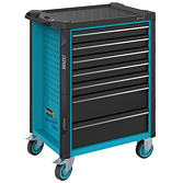 HAZET Dílenský vozík Asistent 179N ∙ jednotlivý 179N-7 ∙ d x š x v: 785 mm x 518 mm x 1020 mm ∙ Zásuvky, nízké: 5× 81 x 522 x 398 mm ∙ Zásuvky, vysoké: 2× 166 x 522 x 398 mm