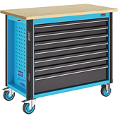 HAZET Poj&iacute;zdn&yacute; pracovn&iacute; stůl Asistent 179NWL-7 ∙ d x &scaron; x v: 1150 mm x 600 mm x 965 mm ∙ Z&aacute;suvky, n&iacute;zk&eacute;: 6&thinsp;x 81&thinsp;x&thinsp;870&thinsp;x&thinsp;398 mm ∙ Z&aacute;suvky, vysok&eacute;: 1&thinsp;x 166&thinsp;x&thinsp;870&thinsp;x&thinsp;398 mm