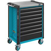 HAZET Dílenský vozík Asistent 179NX ∙ jednotlivý 179NX-8 ∙ d x š x v: 785 mm x 518 mm x 1020 mm ∙ Zásuvky, nízké: 7× 81 x 522 x 398 mm ∙ Zásuvky, vysoké: 1× 166 x 522 x 398 mm