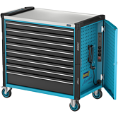 HAZET Dílenský vozík Asistent 179NXXL-8D/3 ∙ 3-dílný ∙ Zásuvky, nízké: 7× 81 x 870 x 522 mm ∙ Zásuvky, vysoké: 1× 166 x 870 x 522 mm