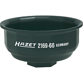 HAZET Klíč na olejové filtry 2169-66 ∙ 1/2 palce (12,5 mm) čtyřhran dutý ∙ Drážkový profil ∙ Velikost 66 mm