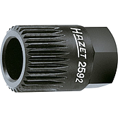 HAZET Adaptér pro řemenice klínového (žebrového) řemenu 2592 ∙ 17 mm vnější šestihran ∙ Ozubený profil ∙ Velikost 19,6 mm