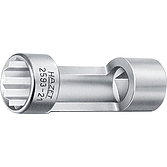 HAZET Nástrčná hlavice pro tlumiče pérování 2593-21 ∙ 1/2 palce (12,5 mm) čtyřhran dutý ∙ Profil vnější dvojitý šestihran ∙ Velikost 21 mm