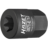 HAZET Nástrčná hlavice pro turbodmychadlo / koleno 2871-E12 ∙ 17 mm vnější šestihran ∙ Vnější profil TORX® ∙ Velikost E12