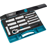 HAZET Sada nářadí pro tlumiče pérování 4910/13 ∙ 1/2 palce (12,5 mm) čtyřhran dutý ∙ Profil vnitřní šestihran, Dutý profil čepu, Profil vnější šestihran ∙ 13-dílný