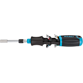 HAZET Ráčnový šroubovák na bity 810R-3 ∙ Plochý profil, Křížový profil PH, Profil Pozidriv PZ, Vnitřní profil TORX®, Profil vnitřní šestihran, 1/4 palce (6,3 mm) šestihran dutý ∙ 13-dílný ∙ 0,5 x 4 ∙ 1,2 x 6,5 ∙ PH1 ∙ PH2 ∙ PZ1 ∙ PZ2 ∙ 4 – 6 ∙ T15 – 