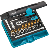 HAZET Sada nástrčných klíčů 854-2 ∙ 1/4 palce (6,3 mm) čtyřhran dutý ∙ Trakční profil vnější šestihran, Křížový profil PH, Profil Pozidriv PZ, Vnitřní profil TORX® ∙ 30-dílný ∙ 3 – 14 ∙ PH1 – PH2 ∙ PZ1 – PZ2 ∙ T10 – T30