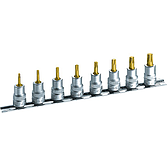 HAZET Sada nástrčných hlavic 8802T/8H ∙ 3/8 palce (10 mm) čtyřhran dutý ∙ Vnitřní profil TORX® ∙ 8-dílný ∙ T15 – T50