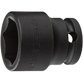 HAZET Nástrčná hlavice pro rázový a strojový utahovák 880S-19 ∙ 3/8 palce (10 mm) čtyřhran dutý ∙ Trakční profil vnější šestihran ∙ Velikost 19 mm