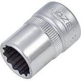 HAZET Nástrčná hlavice 880Z-12 ∙ 3/8 palce (10 mm) čtyřhran dutý ∙ Vnější dvojitý šestihran trakční profil ∙ Velikost 12 mm