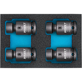 HAZET Sada nástrčných klíčů pro rázový, strojový utahovák ∙ kloub 900SG-1316/4 ∙ 1/2 palce (12,5 mm) čtyřhran dutý ∙ Trakční profil vnější šestihran ∙ 4-dílný ∙ 13 – 16