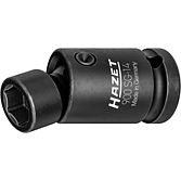 HAZET Kloubová nástrčná hlavice pro rázový a strojový utahovák 900SG-14 ∙ 1/2 palce (12,5 mm) čtyřhran dutý ∙ Trakční profil vnější šestihran ∙ Velikost 14 mm