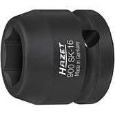 HAZET Nástrčná hlavice pro rázový a strojový utahovák 900SK-16 ∙ 1/2 palce (12,5 mm) čtyřhran dutý ∙ Trakční profil vnější šestihran ∙ Velikost 16 mm