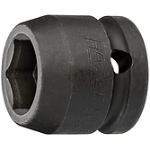 HAZET Nástrčná hlavice pro rázový a strojový utahovák 900SK-17 ∙ 1/2 palce (12,5 mm) čtyřhran dutý ∙ Trakční profil vnější šestihran ∙ Velikost 17 mm