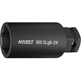 HAZET Nástrčná hlavice pro rázový a strojový utahovák 900SLG6-24 ∙ 1/2 palce (12,5 mm) čtyřhran dutý, 24 mm vnější šestihran ∙ Trakční profil vnější šestihran ∙ Velikost 24 mm