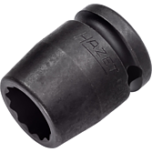 HAZET Nástrčná hlavice pro rázový a strojový utahovák 900SZ-17 ∙ 1/2 palce (12,5 mm) čtyřhran dutý ∙ Vnější dvojitý šestihran trakční profil ∙ Velikost 17 mm